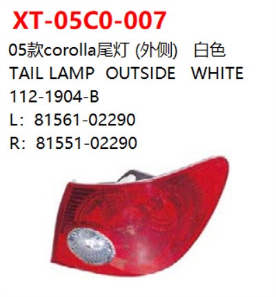 TAIL LAMP  OUTSIDE   WHITE