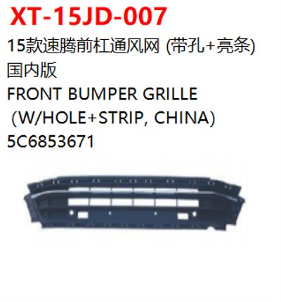 FRONT BUMPER GRILLE （W/HOLE+STRIP， CHINA）
